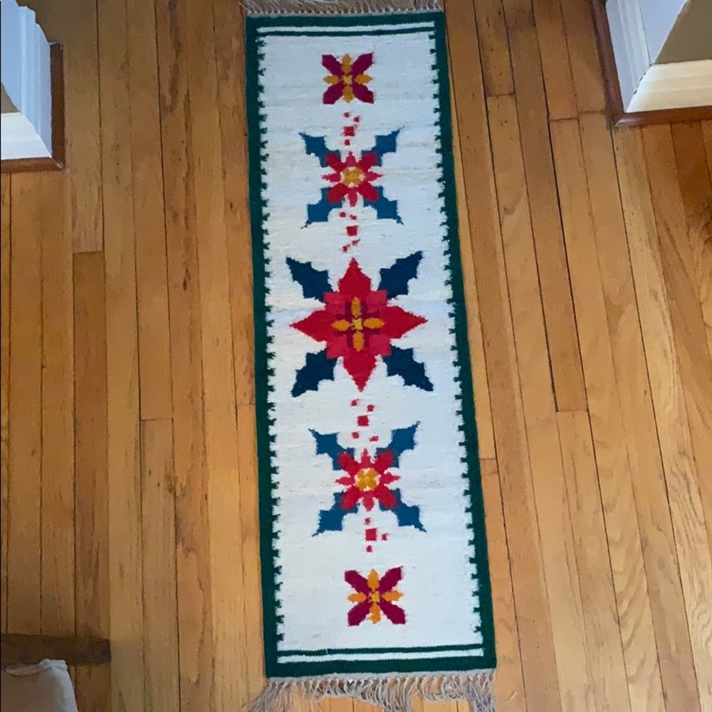 Christmas table runner. Hand woven in Poland - new